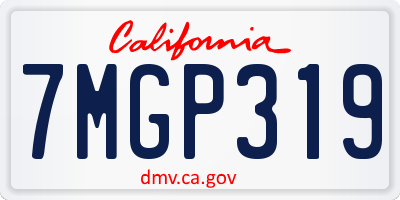 CA license plate 7MGP319
