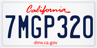 CA license plate 7MGP320