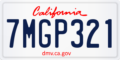CA license plate 7MGP321