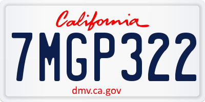 CA license plate 7MGP322