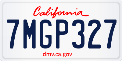 CA license plate 7MGP327