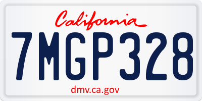 CA license plate 7MGP328