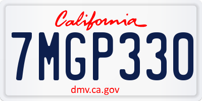 CA license plate 7MGP330