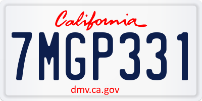 CA license plate 7MGP331