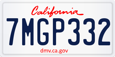 CA license plate 7MGP332