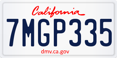 CA license plate 7MGP335