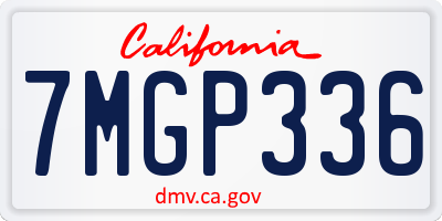 CA license plate 7MGP336