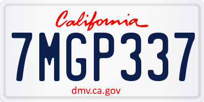 CA license plate 7MGP337