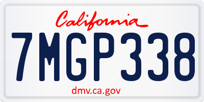 CA license plate 7MGP338