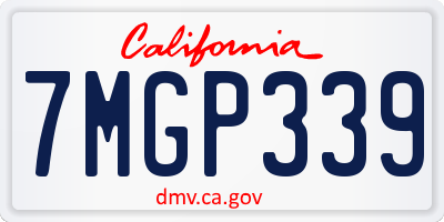 CA license plate 7MGP339