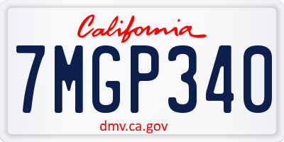 CA license plate 7MGP340