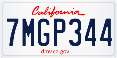 CA license plate 7MGP344