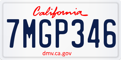 CA license plate 7MGP346