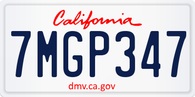 CA license plate 7MGP347