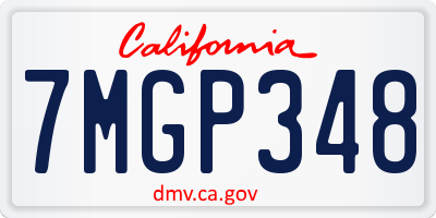 CA license plate 7MGP348