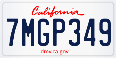 CA license plate 7MGP349