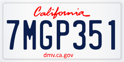 CA license plate 7MGP351