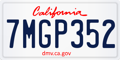 CA license plate 7MGP352