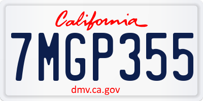 CA license plate 7MGP355