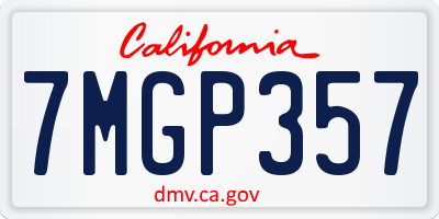 CA license plate 7MGP357
