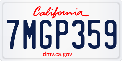 CA license plate 7MGP359