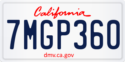 CA license plate 7MGP360