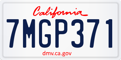 CA license plate 7MGP371