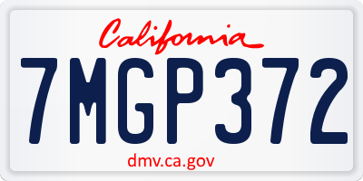 CA license plate 7MGP372