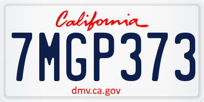 CA license plate 7MGP373