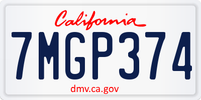 CA license plate 7MGP374