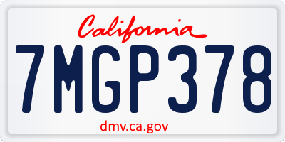 CA license plate 7MGP378