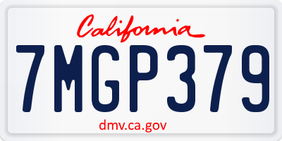 CA license plate 7MGP379