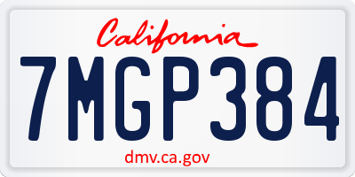 CA license plate 7MGP384