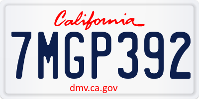 CA license plate 7MGP392