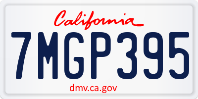 CA license plate 7MGP395