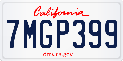 CA license plate 7MGP399