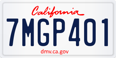 CA license plate 7MGP401