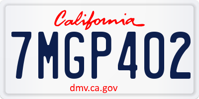 CA license plate 7MGP402