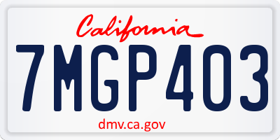 CA license plate 7MGP403