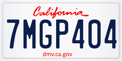 CA license plate 7MGP404