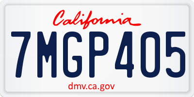 CA license plate 7MGP405