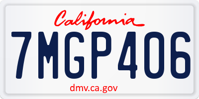 CA license plate 7MGP406