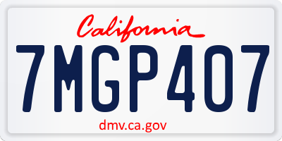 CA license plate 7MGP407