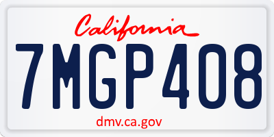 CA license plate 7MGP408