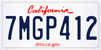 CA license plate 7MGP412