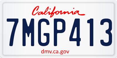 CA license plate 7MGP413