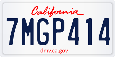 CA license plate 7MGP414