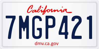 CA license plate 7MGP421