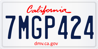 CA license plate 7MGP424