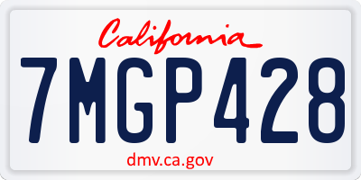 CA license plate 7MGP428